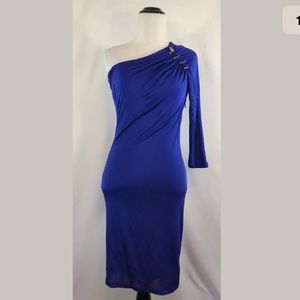 Roberto Cavalli One-Shoulder Cocktail Dress